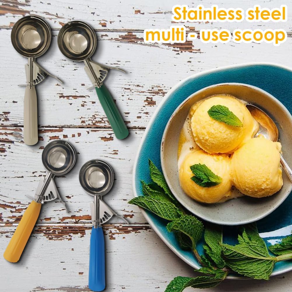 Ice Cream Scoops, 6 Pack Cookie Scoop Set, Stainless Steel Cookie Scoop with Handle for Baking, Cookies, Ice Cream, Cupcakes, Mashed Potatoes (Multi Size)