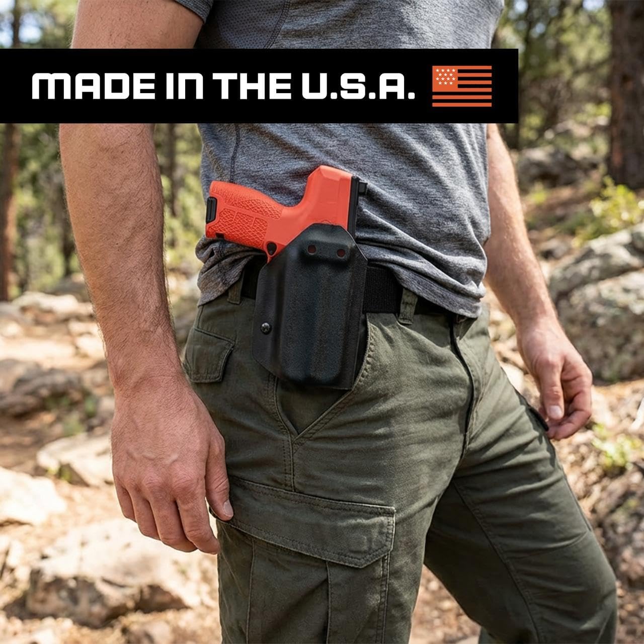 Clip & Carry IWB/OWB Kydex Holster for Byrna CL Compact – Ambidextrous Concealed Carry Holster – Inside or Outside Waistband – Can be Used Right or Left Handed – USA Made