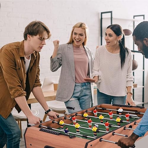 Miniatura 3 de Giantex Mesa de futbolín de 37 pulgadas, mesa de juego de fútbol de competición de madera con 2 bolas, 2 soportes para tazas, futbolín de mesa
