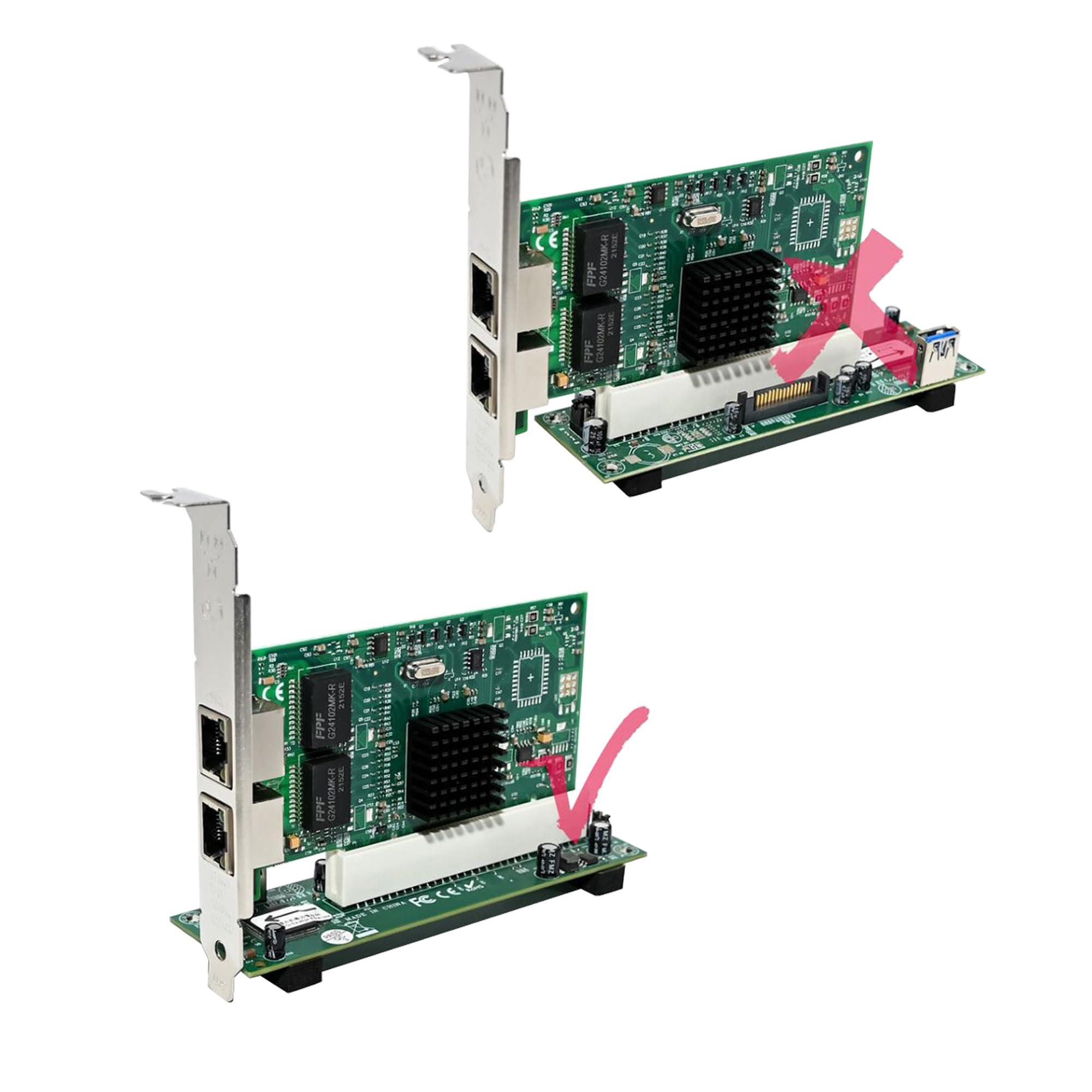 Carte adaptateur PCIe 1X vers PCI - Convertisseur double fente avec alimentation SATA externe, Plug & Play pour son/réseau/carte fiscale dorée