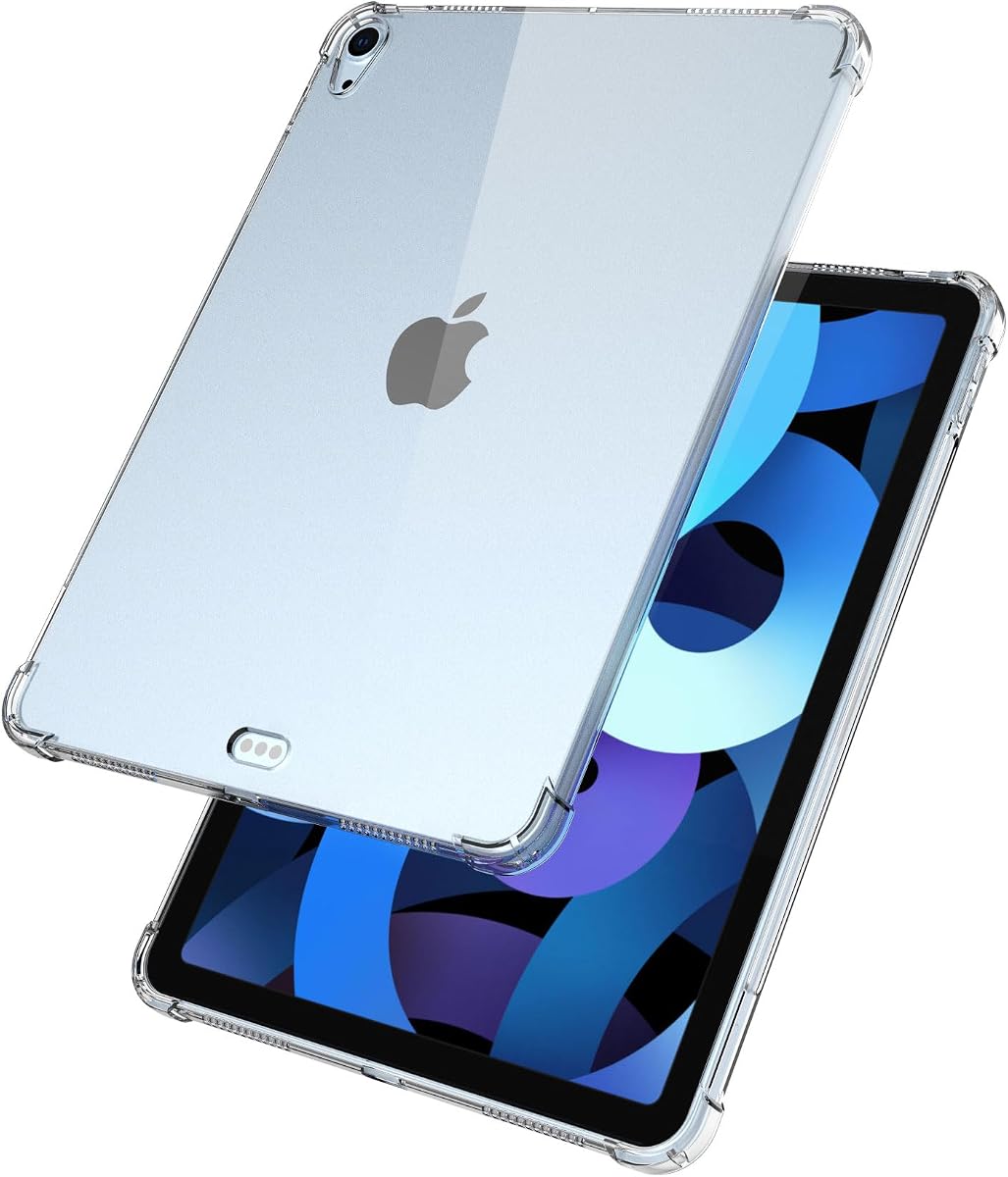 Case for iPad Air 11 Inch (M3/M2-2025/2024),iPad Air 5th/4th Generation Case (2022/2020) 10.9 Inch,Slim TPU Clear Transparent Back Protective Cover,Support Apple Pencil Pro/USB-C - Clear