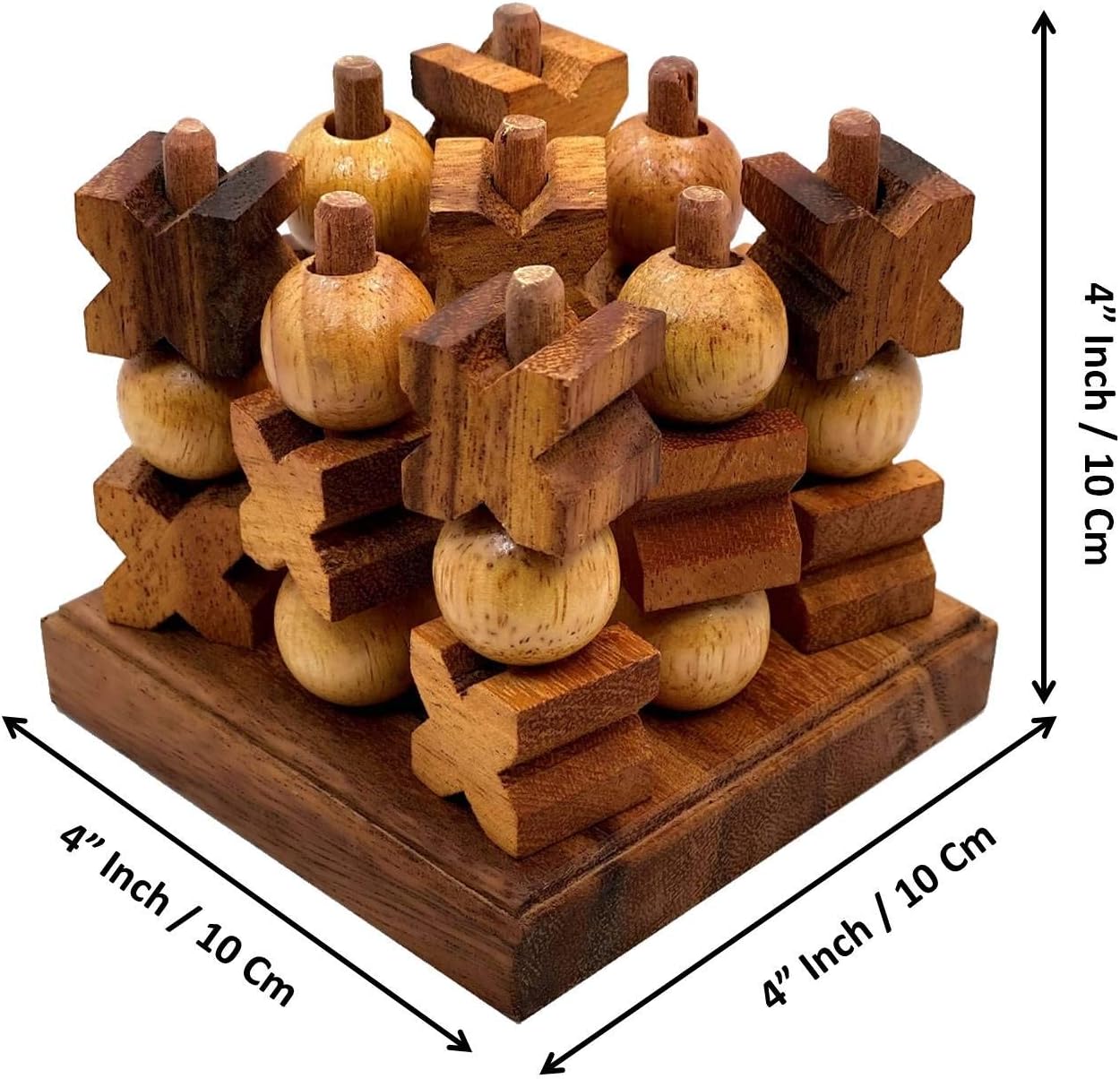 Tic-Tac-Toe Juego de estrategia de madera 3d