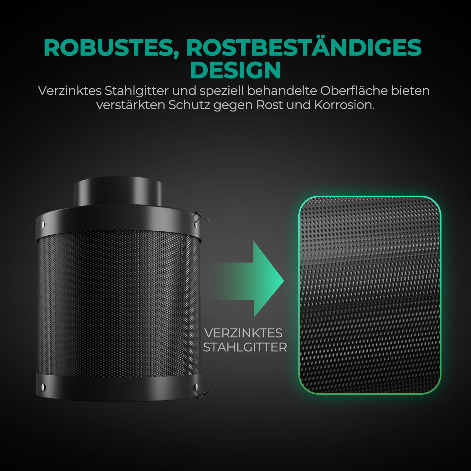 MARS HYDRO Filtre à charbon actif de 150 mm de 150 mm - Contrôle des odeurs avec charbon de bois vierge australien - Filtre à carbone pour ventilateur en ligne, tente de culture, préfiltre inclus
