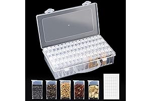 64 Slot Plastic Seed Storage Organizer with Label Stickers