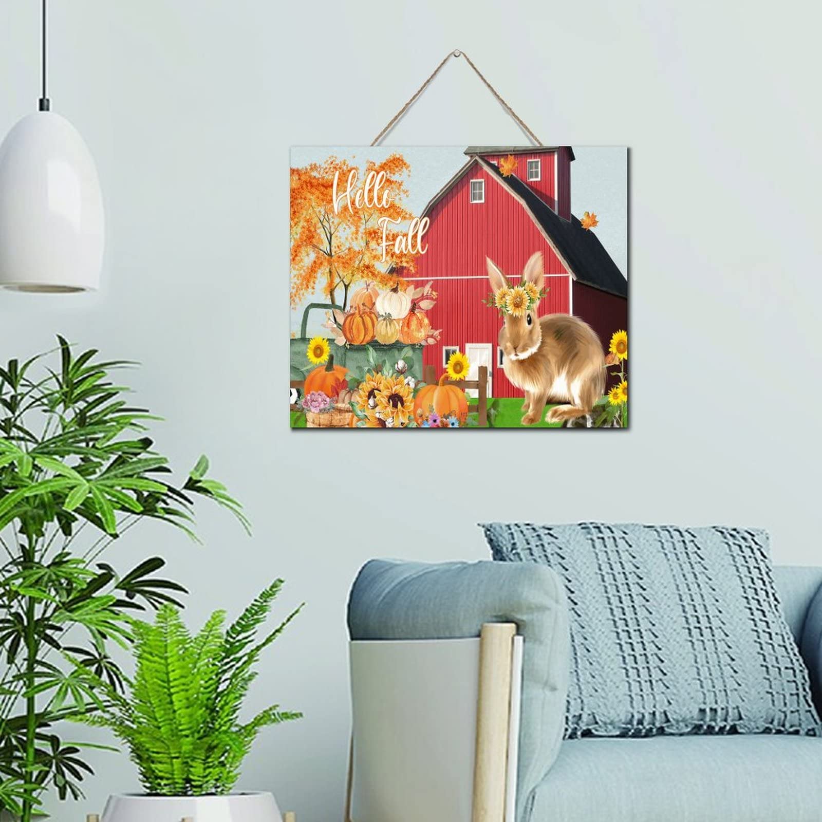 Panneau en bois Hello Fall moderne pour une ambiance de récolte chaleureuse