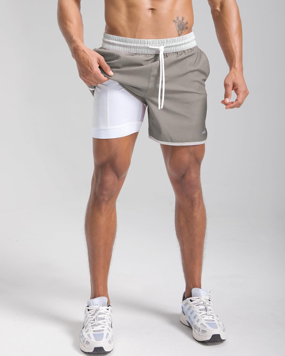 maamgic Workout Running Shorts for Men Retro 5 Inch Gym Shorts with Liner Quick Dry 2 in 1 Athletic Shorts - Image 3