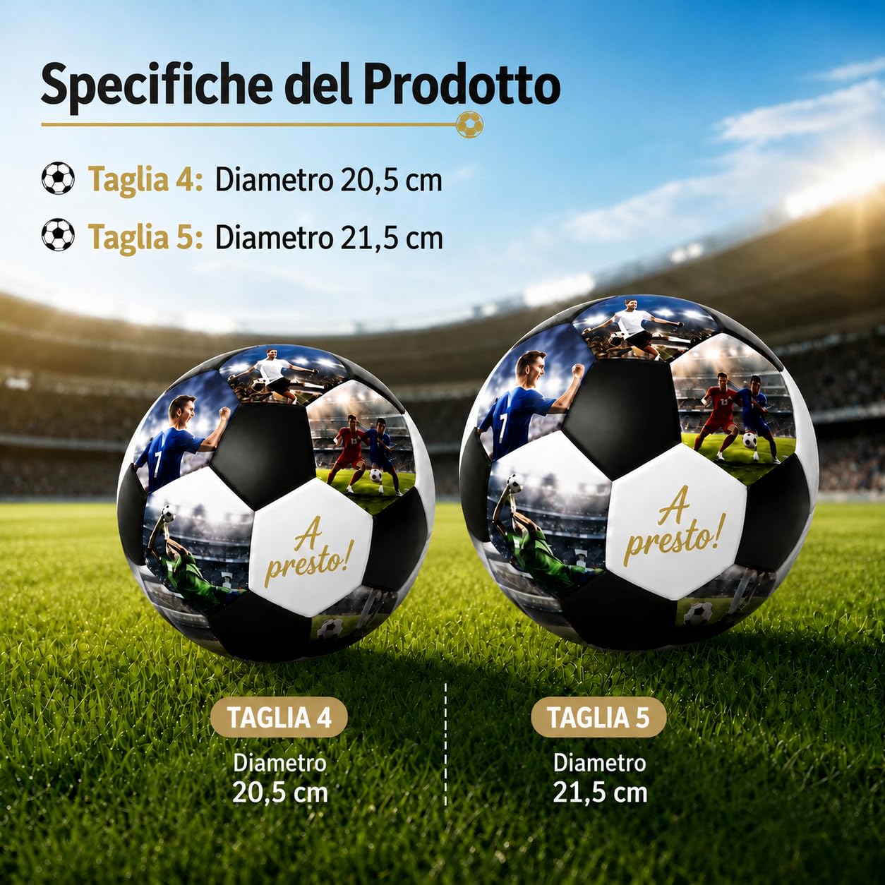 VEELU Pallone da Calcio Personalizzato con Foto e Testo, Pallone Calcio personalizzato con 5/10/15/20 Foto, Misura 4 o 5 in PVC, Regalo Personalizzato per Figlio, Allenatore e Tifosi di Calcio