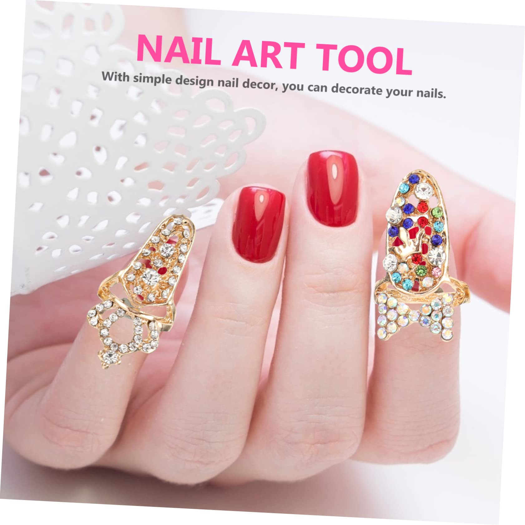 Didiseaon 5 Set Anello Per Unghie Decorazioni Unghie Decorazioni Per Unghie Artiglio Dell'unghia Ciondoli Per Unghie 3d Kit Accessori Per Manicure Decorazione Delle Unghie Lega 12 Pezzi * 5