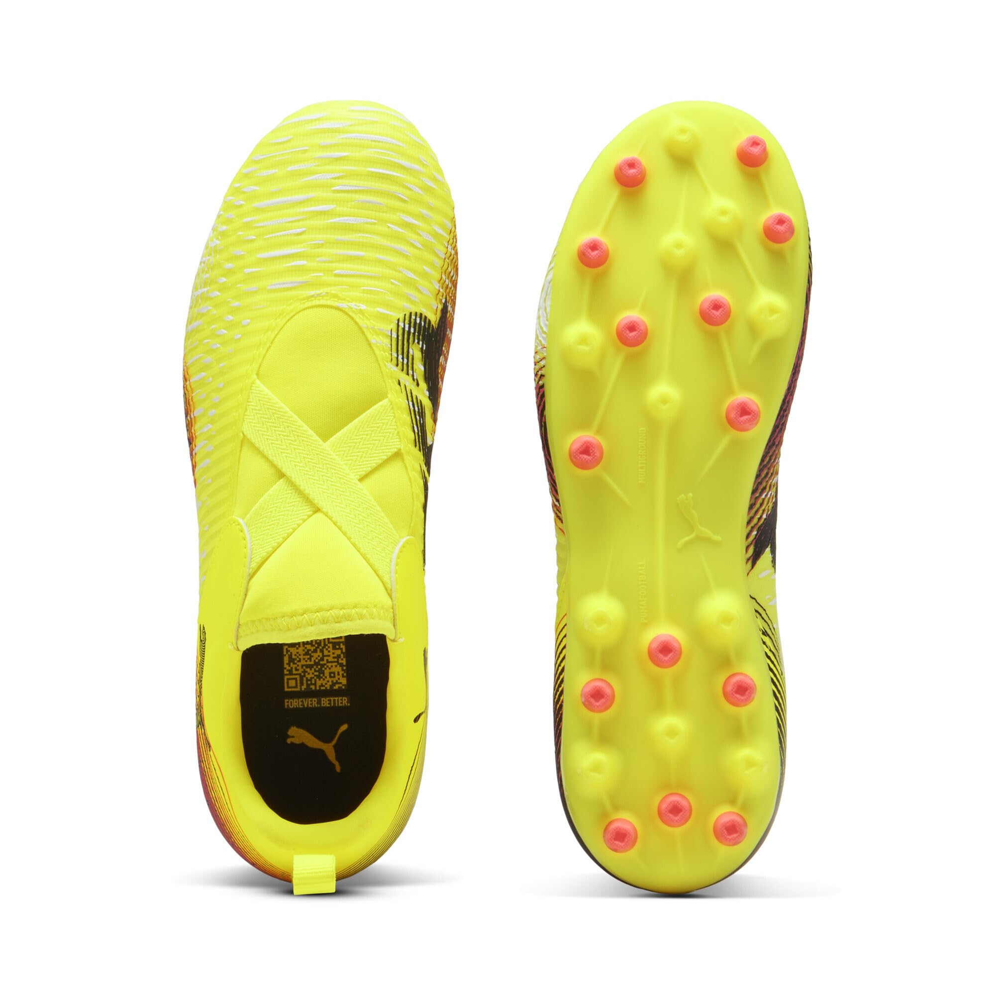 PUMA Jugendliche Future 8 Match MG Fußballschuhe ohne Schnürung 35.5, Yellow Alert Black Sun Struck Pink
