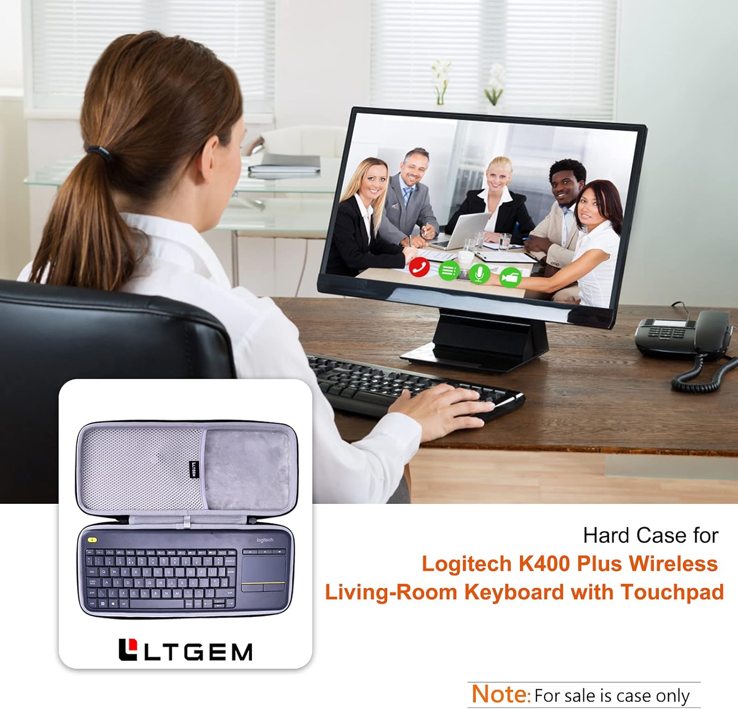 L LTGEM EVA Hard Case for Logitech K400 Plus, Logitech MX Mechanical Mini, Logitech POP Keys Wireless Touch Keyboard (Case Only) - Image 7