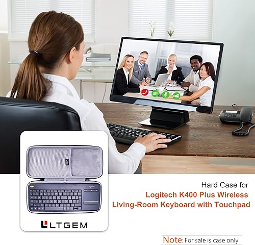 Miniatura 7 de L LTGEM Funda rígida EVA para Logitech K400 Plus, Logitech MX Mechanical Mini, teclado táctil inalámbrico Logitech POP Keys (solo funda)