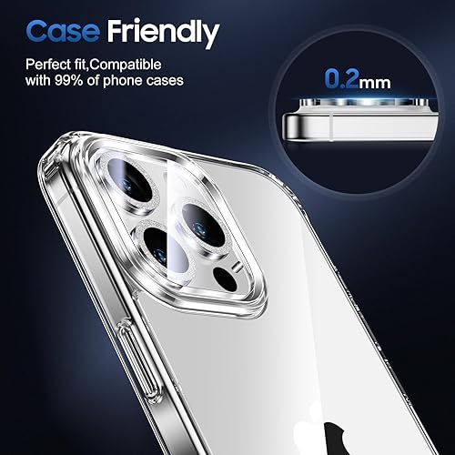 Miniatura 179 de UniqueMe [Paquete de 3 protectores de lente de cámara compatibles con iPhone 14 Pro Max/iPhone 14 Pro, vidrio templado, [compatible con fundas]