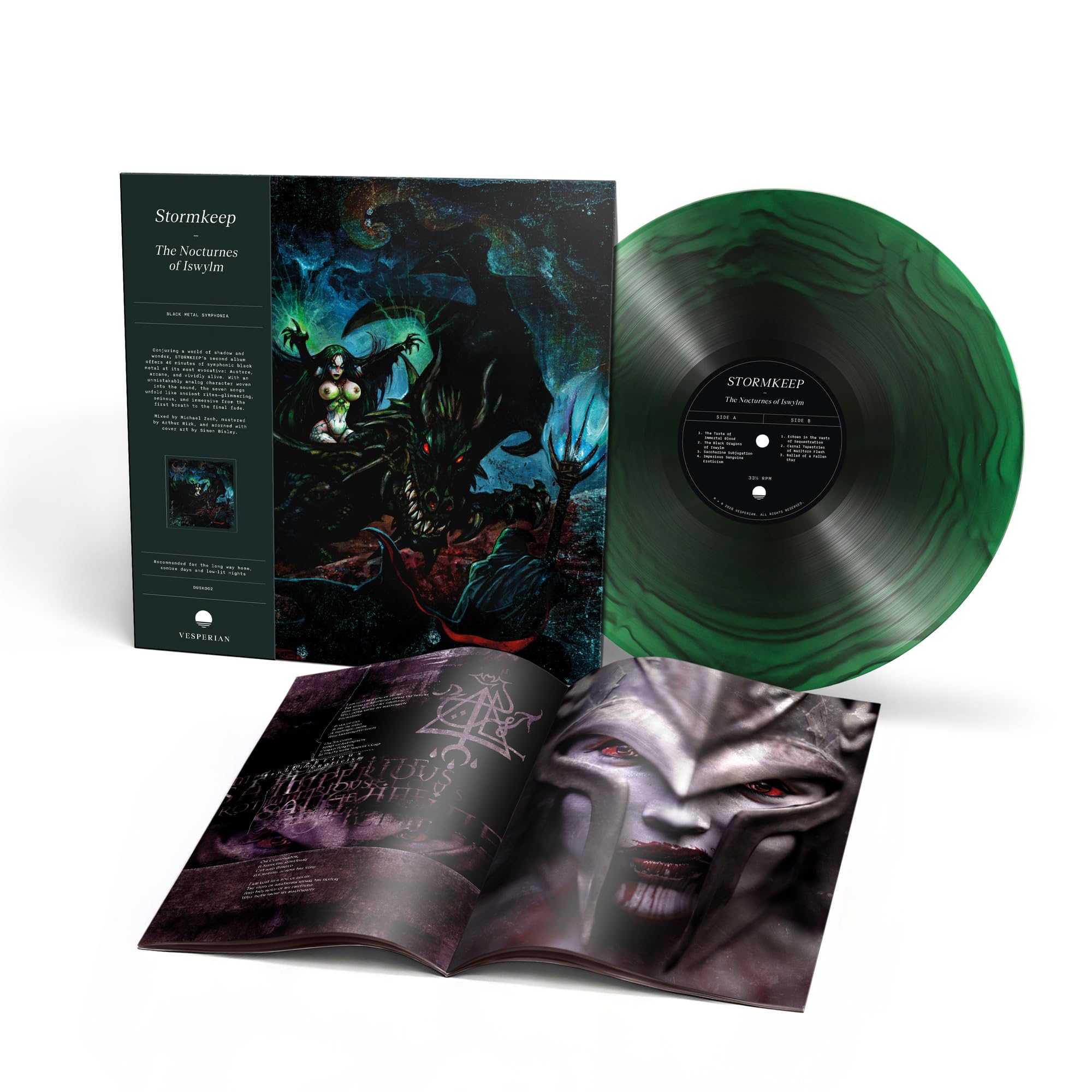 Stormkeep 'The Nocturnes Of Iswylm' LP Green Black Ripple Vinyl NEW SEALED