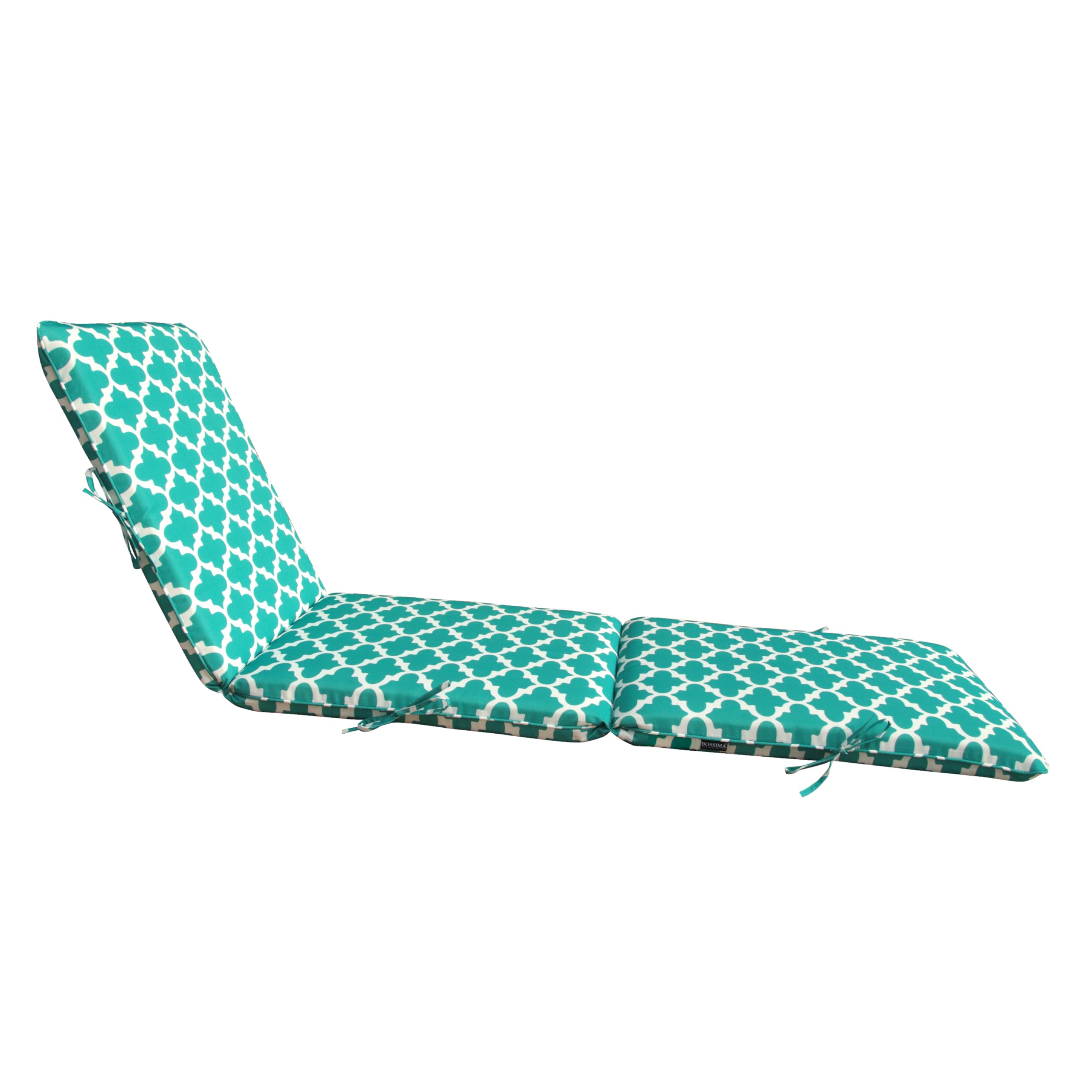 BOSSIMA Outdoor 74" Chaise Lounge Chair Cushions Bench Seasonal Replacement Cushion, Teal&White Flower