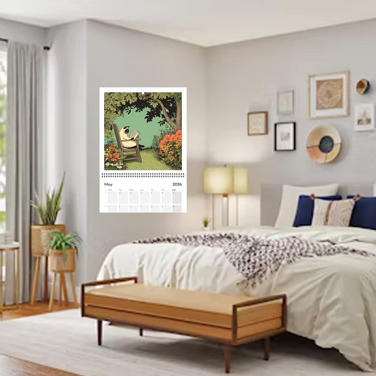 2026 Wall Calendar - 2026 Calendar, January - December 2026, 8.3'' x 8.3'', Cats Calendar 2026 with Hanging Hole for Home & Office Cat Calendar