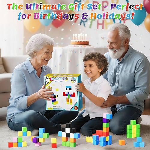 Miniatura 10 de 72 piezas de bloques de construcción magnéticos para niños pequeños, cubo de construcción magnético grande para niños, juguete educativo STEM