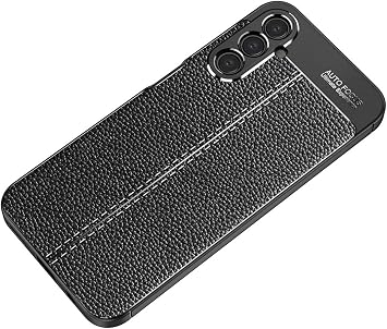 Ehr. Samsung Galaxy S23 FE Uyumlu Kamera Korumalı Deri Görünümlü Silikon Kılıf (Siyah, Samsung Galaxy S23 FE)