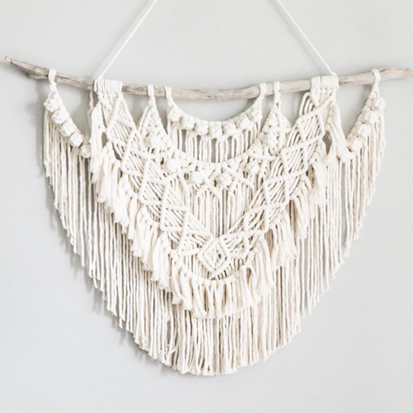 WABMJGW Tapiz de macramé Bohemio para Colgar en la Pared, Tapiz de macramé, Tapiz de Cuerda de algodón, para Colgar en la Pared, para Dormitorio, Sala de Estar, Color Beige, 120 x 100 cm