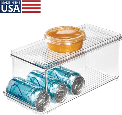 Miniatura 2 de iDesign Tapa de plástico para alimentos y refrescos para refrigerador congelador y despensa para organizar té pop cerveza agua sin BPA 1375 x 575 x