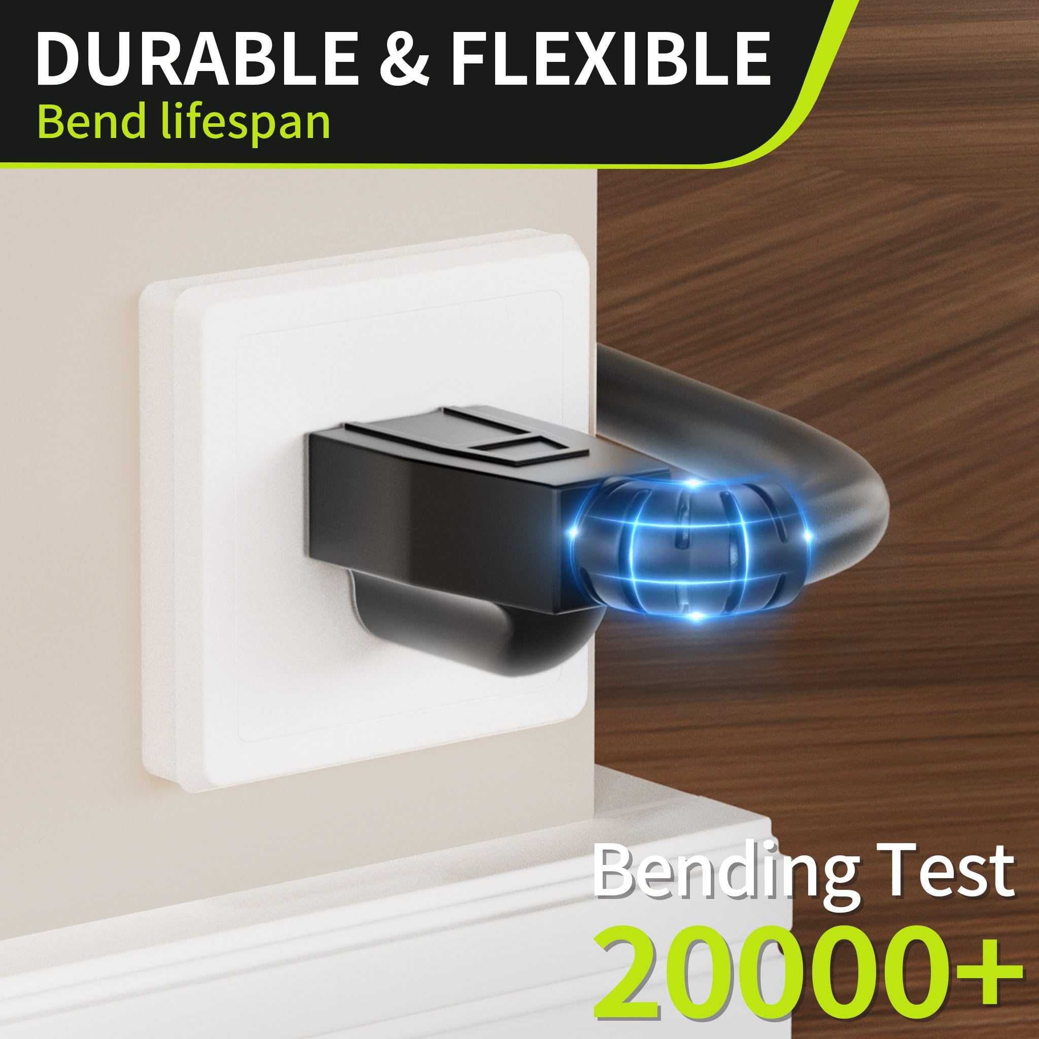 16 3 Black Extension Cord 6 FT Indoor Short Extension Cord for Laptops Coffee Makers Office Home Appliances — view 4