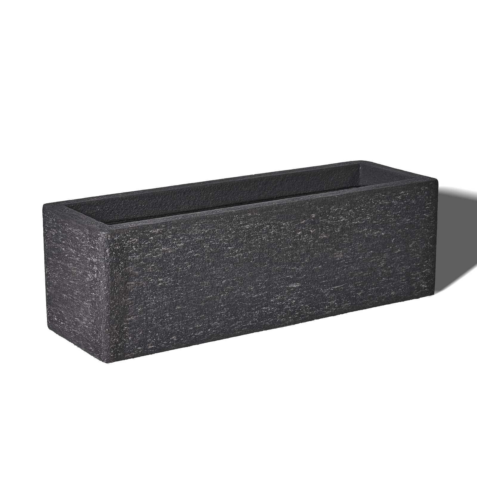 TerraDeco 24 Inch Rectangular Concrete Planter