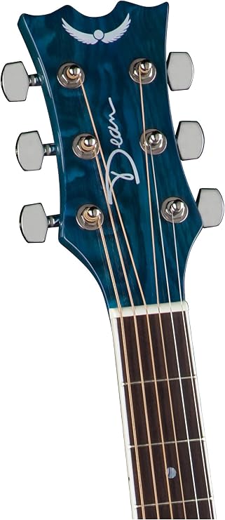 Dean ディーン Guitars AX DQA TBL Dread Quilt Ash アコースティックギター, Trans Blue アコースティックギター アコギ ギター 並行輸入
