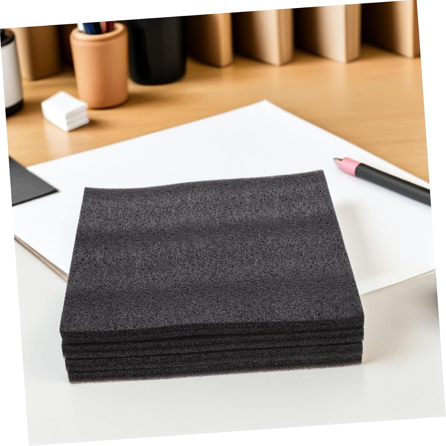 Mikinona 4 Pcs Polyethylene Foam Sheets Cuttable Foam Inserts for Tool Box and Sensitive Instruments High Density Cushioning Pads, Multi-purpose Use for Cases Packaging and Storage, Dark