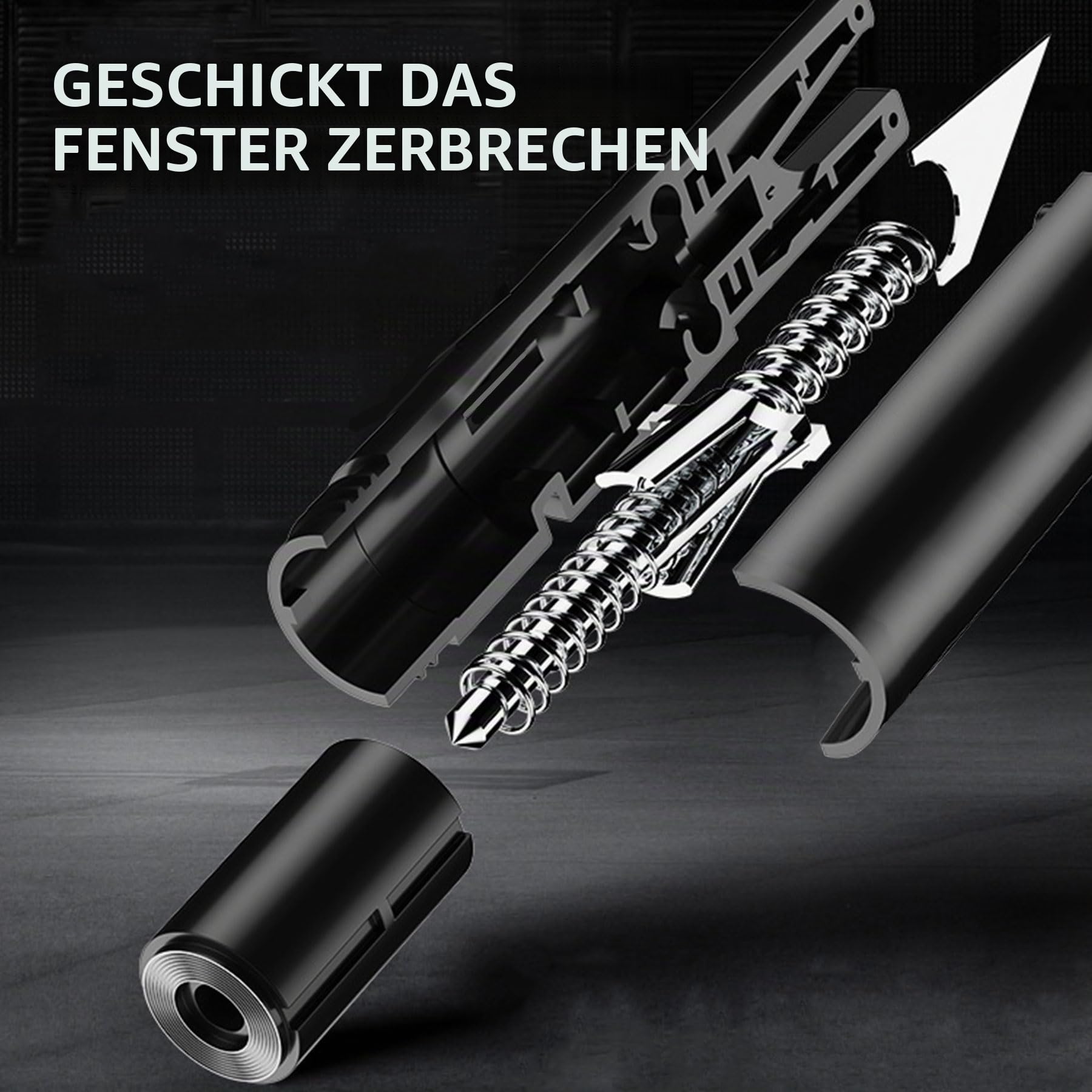 2 Stück Gurtschneider Notfallhammer 2 in 1, Auto Sicherheitshammer, Glasbrecher Auto Essentials,Notfallhammer fürs Auto,Bus (Schwarz + schwarz)