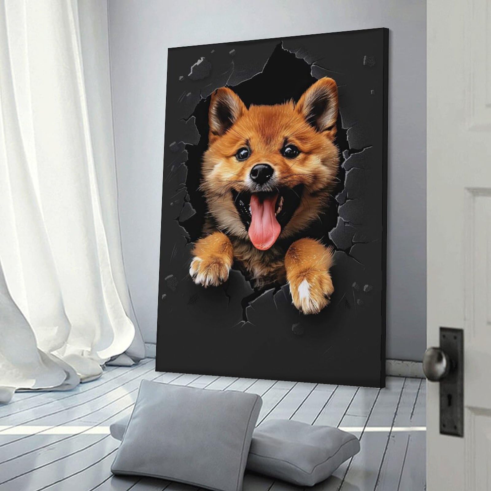 Junmoney Shikoku Canvas Wall Decor 16x24inch(40x60cm), for Home Lounge, Bedroom Or Reading Nook, A Home Accent with Warm Character