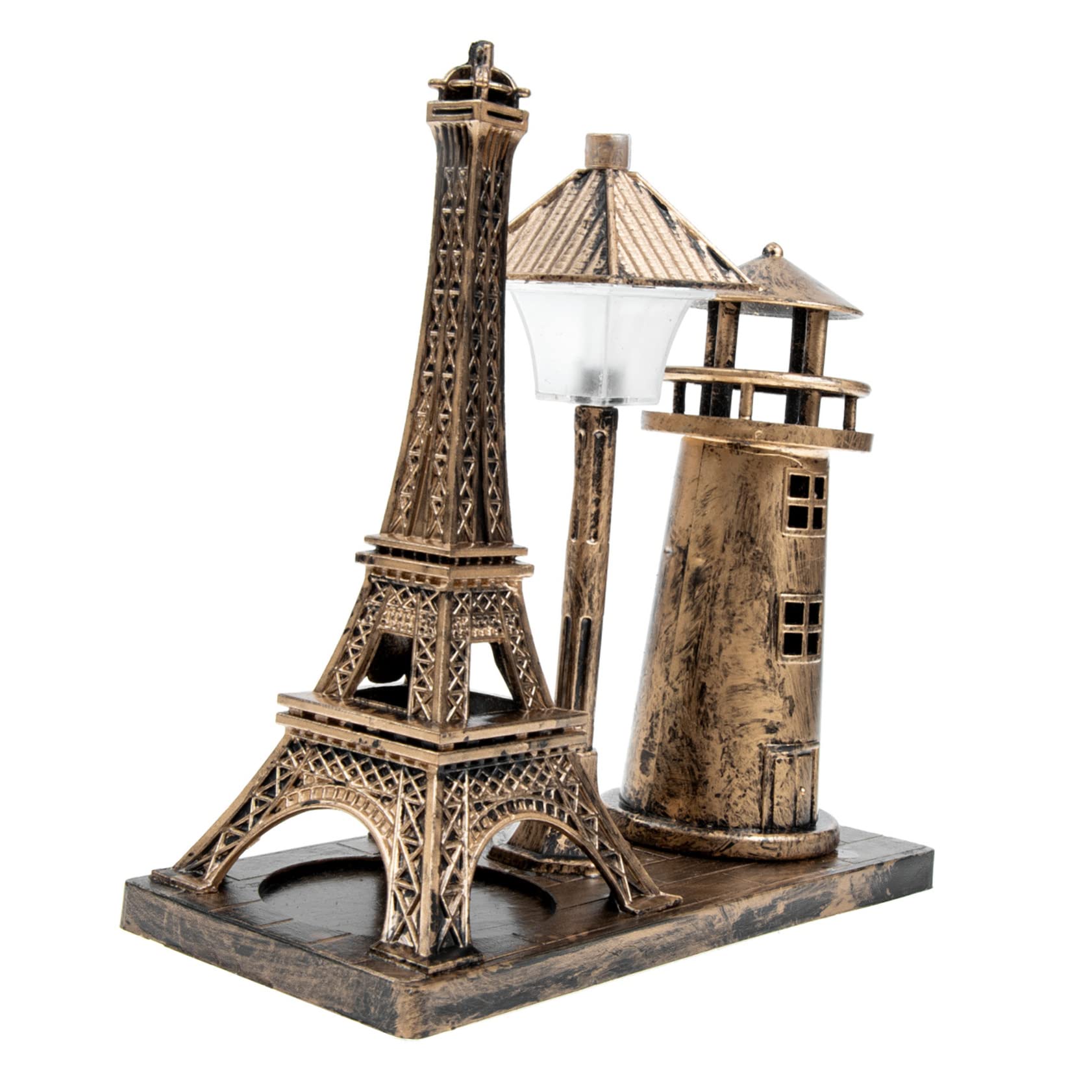 Luxshiny Vintage Eiffel Tower Decorative Night Light Retro Art Table Lamp for Unique Home Decor for Bedside Living Office Lightweight and Portable Design