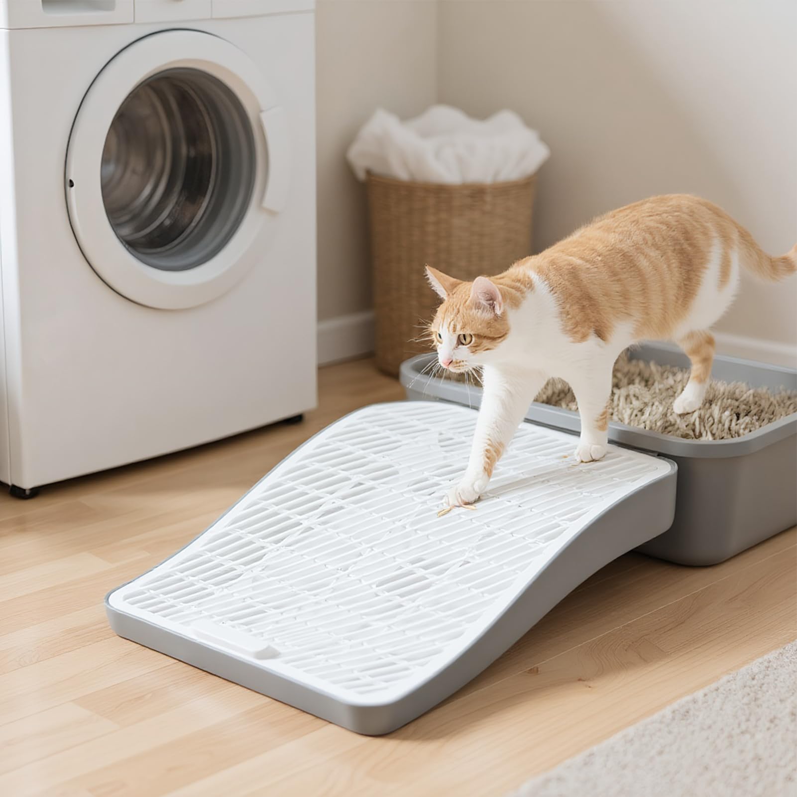 Rampa Per Lettiera Per Gatti | Scale Lavabili Per Per La Raccolta | Dei Rifiuti - Gradino Cattura Lettiera - Per Gatti Piccoli Grandi Anziani Divano Appartamento Balcone Terrazzo