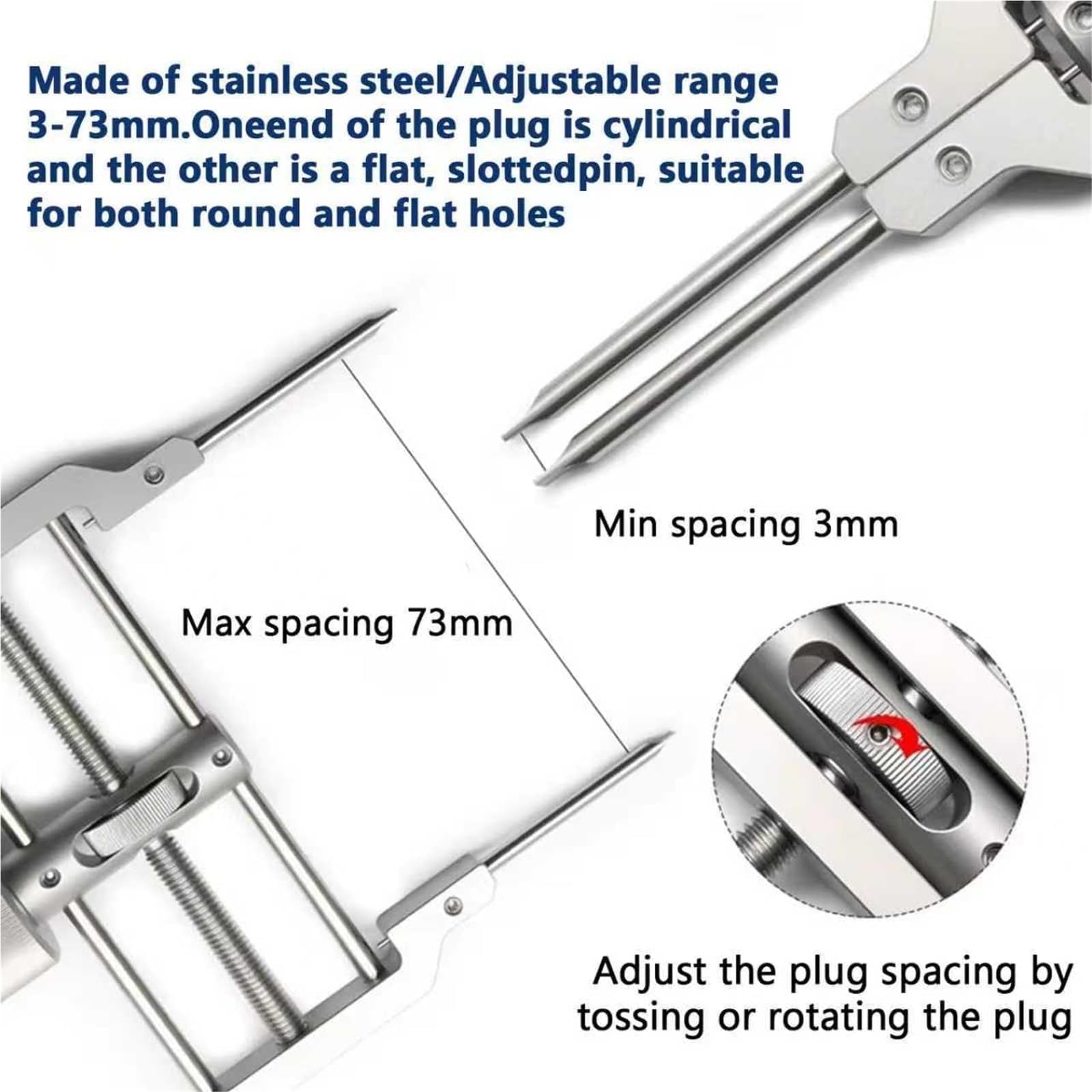 Optischer Sprengringschlüssel, verstellbarer 3-73 mm Bereich für Spiegelring-Installation und Entfernung, ideal für Mechaniker und Labor
