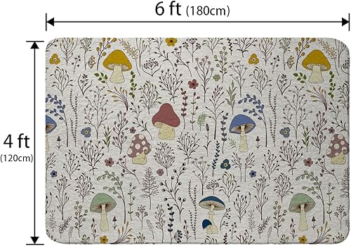 Miniatura 4 de Alfombra de área con patrón tropical de 4 x 6 pies, ultra suave, de lana sintética, decorativa, antideslizante, para decoración de sala de estar,