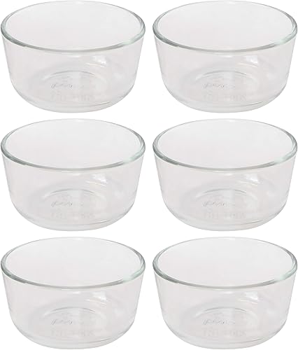 Pyrex 7202 - Recipiente de vidrio para almacenamiento de alimentos, paquete de 6