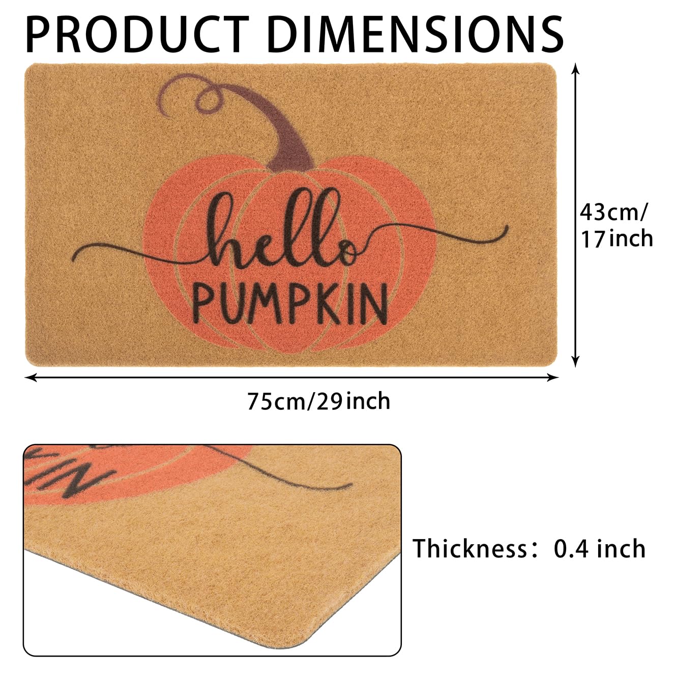 Banzaii Paillasson Extérieur En Fibre De Coco 40 X 70 Cm-Tapis Entrée Avec Base Antidérapant En