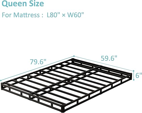 Miniatura 45 de Base de cama individual de 2 pulgadas, base de colchón de metal de perfil bajo de 2 pulgadas, 2000 libras, capacidad máxima de peso, sin ruido,