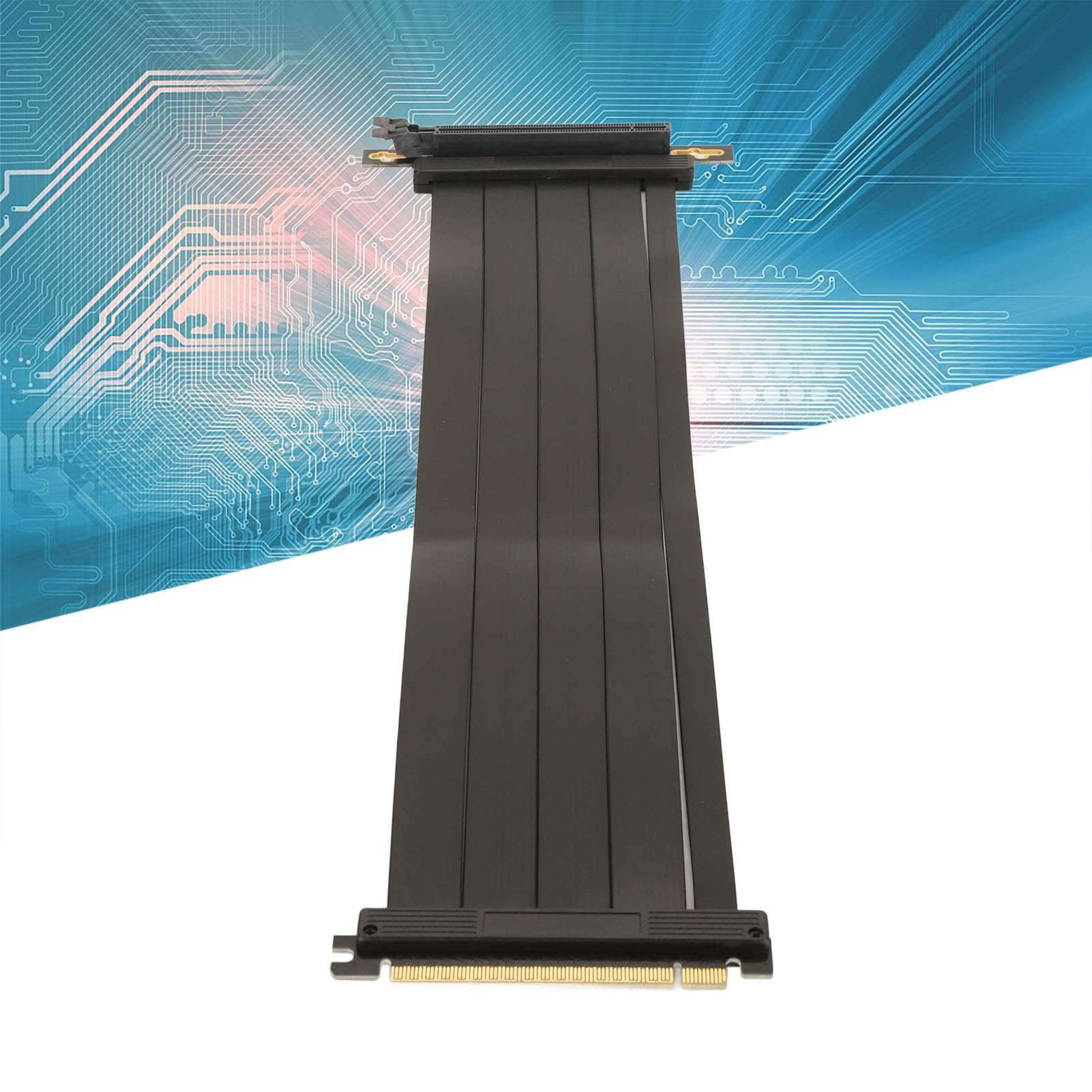 PCI-E 4.0-Riser-Kabel, Kompatibel mit RTX3090 RTX3080ti RTX3070ti, PCIe 4.0 X16 Hochgeschwindigkeits-Flexibler Extender-Karten-Erweiterungsanschluss 90-Grad-Adapter, 400 Mm Schwarz