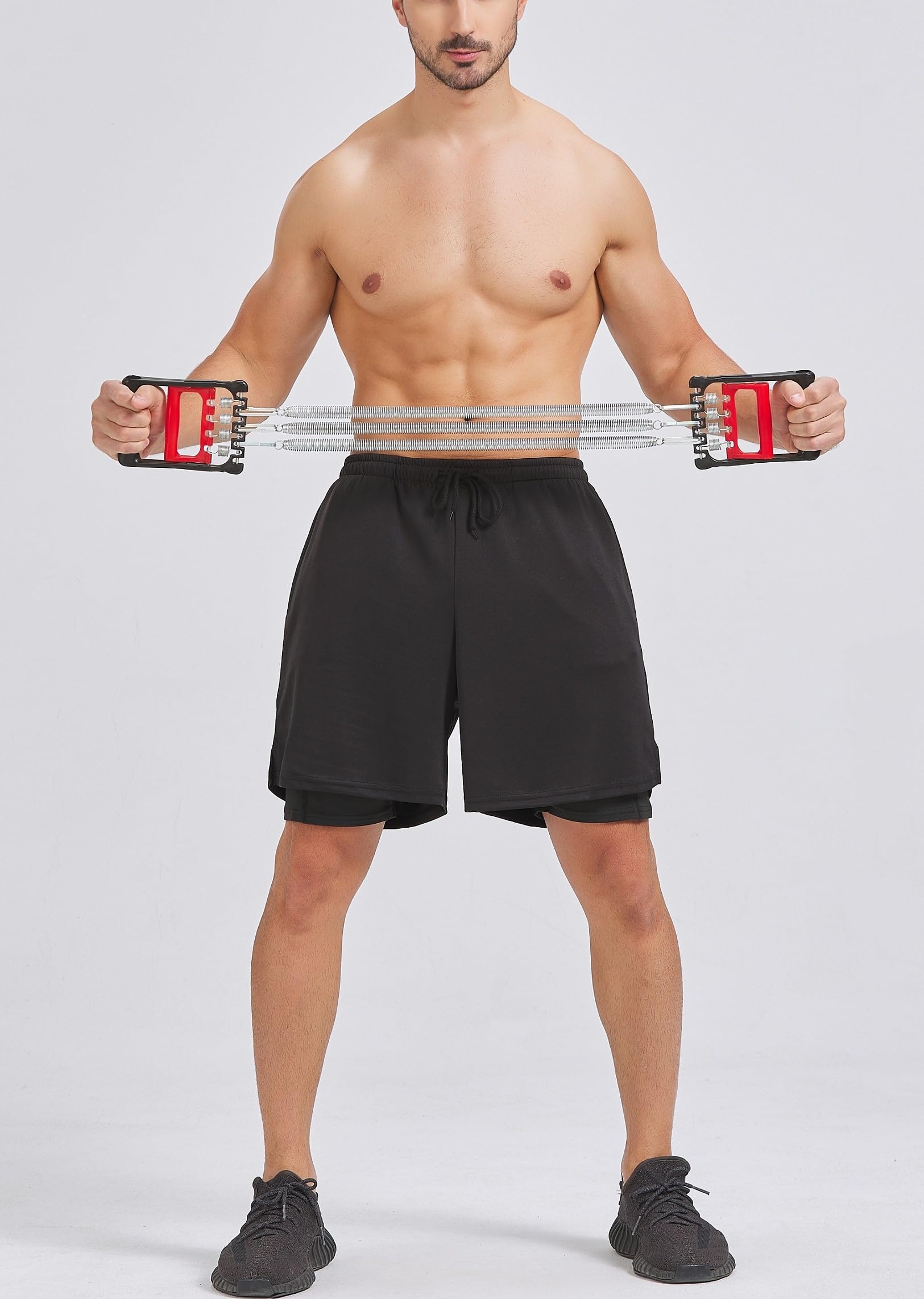 DANI CHINS Pantalones cortos deportivos 2 en 1 para correr para hombre, de secado rápido, ligeros, con bolsillos