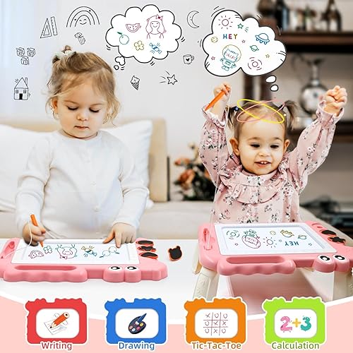 Miniatura 27 de AiTuiTui Tablero magnético de dibujo para niños pequeños, regalo para niñas y niños, escritura de bocetos a color, garabatos, bloc de viaje