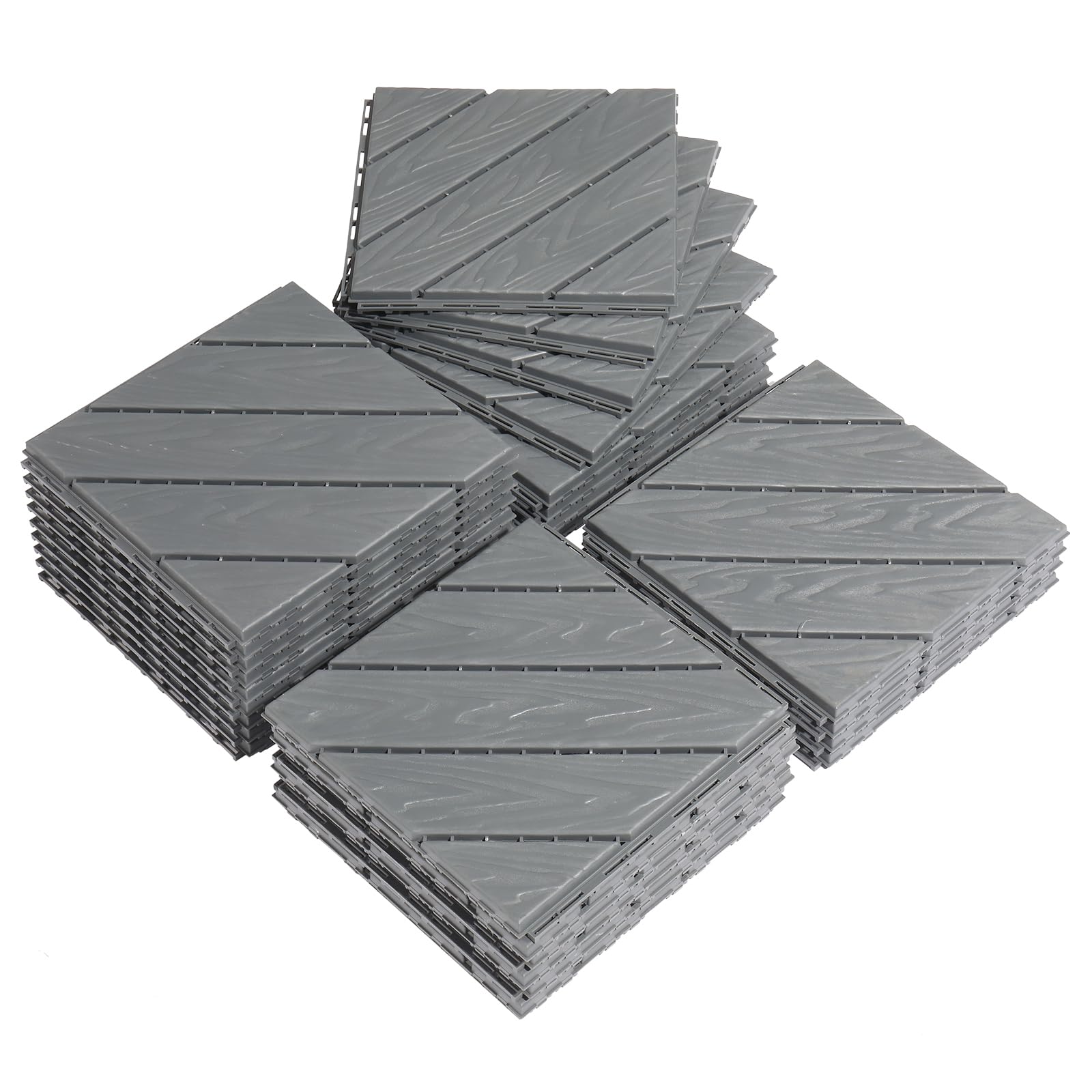VINGLI Interlocking Deck Tiles, Anti-Slip Plastic Tiles for All Weather, Outdoor/Indoor Flooring for Patio, Porch, Poolside, 27 Pcs 11.8” x 11.8”,