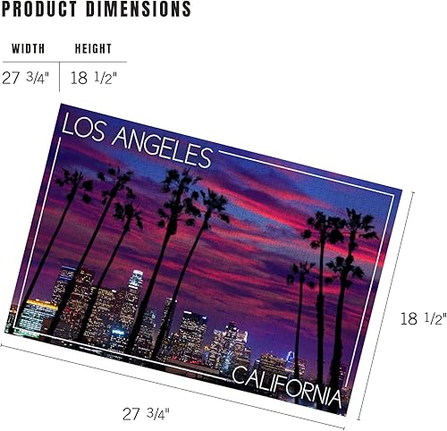 Miniatura 5 de Lantern Press Rompecabezas de 1000 piezas, Los Ángeles, California, Skyline After Sunset