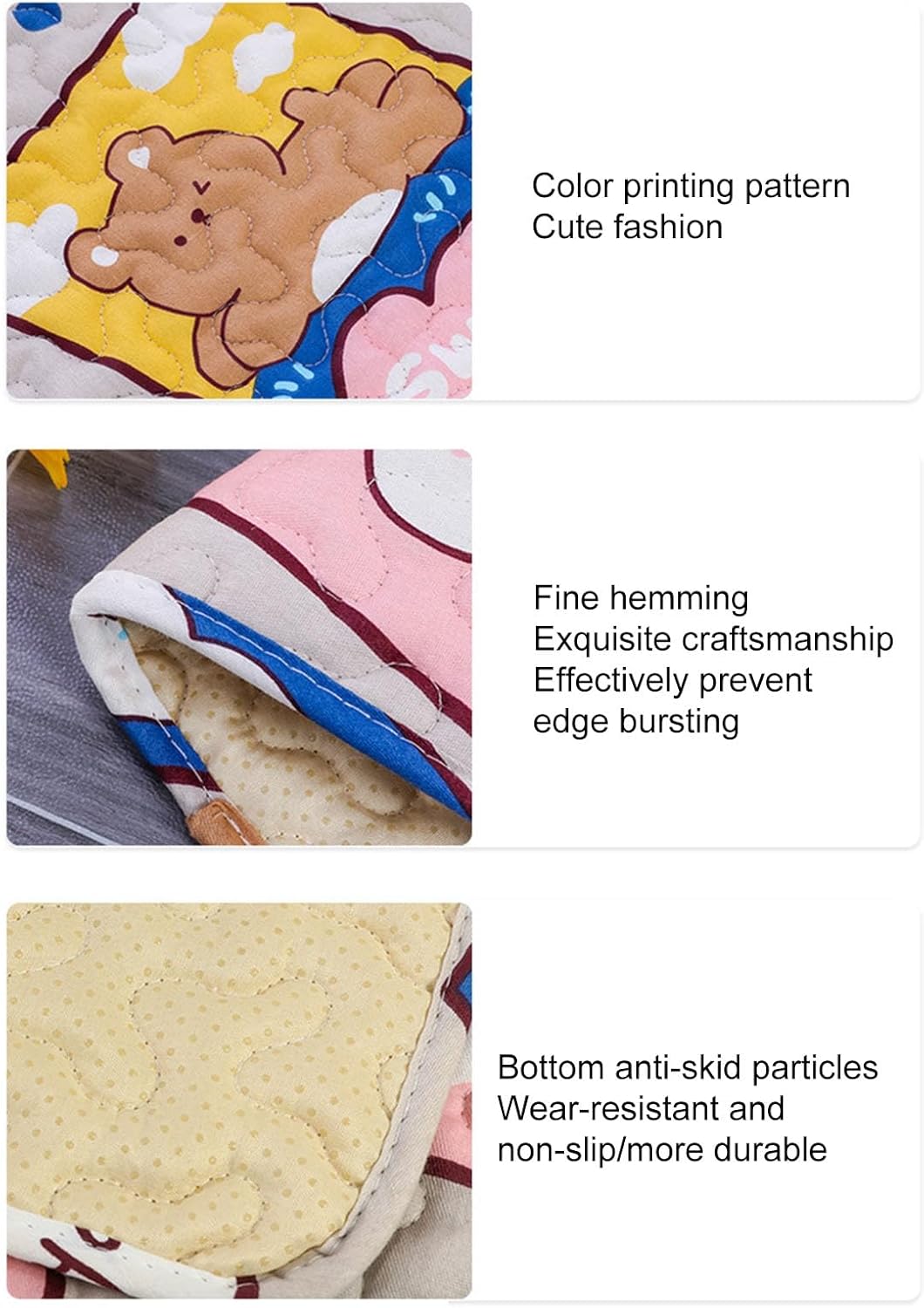 review Summer Pet Cooling Mat, Cute Cartoon Animal Print Cat Sleeping Bed Cushion, Soft Cooling Dog Bed Mat, Breathable Pet Nest Pad Dog Cat Supply Blue M-(19.69