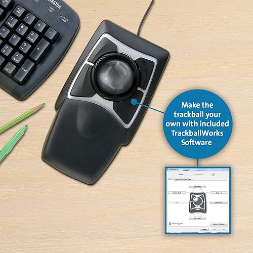 Miniatura 10 de Kensington Expert - Ratón inalámbrico de Trackball (K72359WW) negro, 3.5 x 6.1 x 8 pulgadas y mouse inalámbrico de Trackball Orbit con anillo de