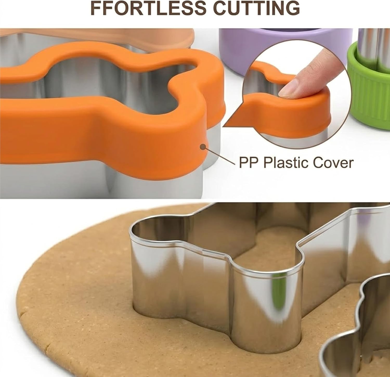 8PCS Dog Bone Cookie Cutter Set,Include 4 Dog Bone 4 Footprint Biscuit Cutters, Stainless Steel Dog Treats Cutters with Plastic Cover for Home Baking Theme Party Homemade Dog Snacks (8PCS)