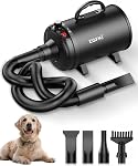 EGFKI Dog Dryer, 5.2HP/ 3800W Pet Grooming High Velocity Force Blower with 4 Nozzles, Adjustable Speed and Temperature Dog Hair Dryers for Grooming