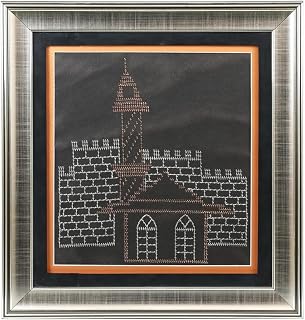 Handcrafted Tel Kırma Wire Art Framed Wall Art 21.3 x 19.7 inches - Orange - Traditional Turkish Wire Wrapping Decor - Unique Handmade Home Decor Piece - Gift for Art Lovers - Multicolor, 20x15 inch