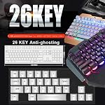 FELICON K618 Wired Gaming Keyboard and Mouse Combo with Large RGB Mouse Pad, Aluminum Alloy Panel Mechanical Feel Keyboard, Magnetic Removable Wrist Rest, Phone Holder for PC Gamer Office - Black