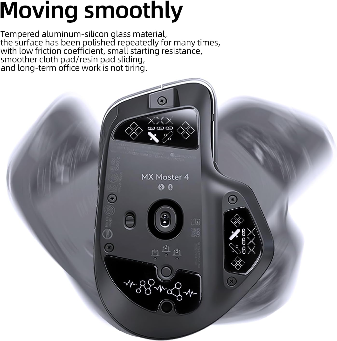 Glass Mouse Skates for Logitech MX Master 4 Mouse Feet Pads Smooth Durable Slim 2.5D Curved Edge Game Mice Feet Replacement Accessories(Printing Pattern)