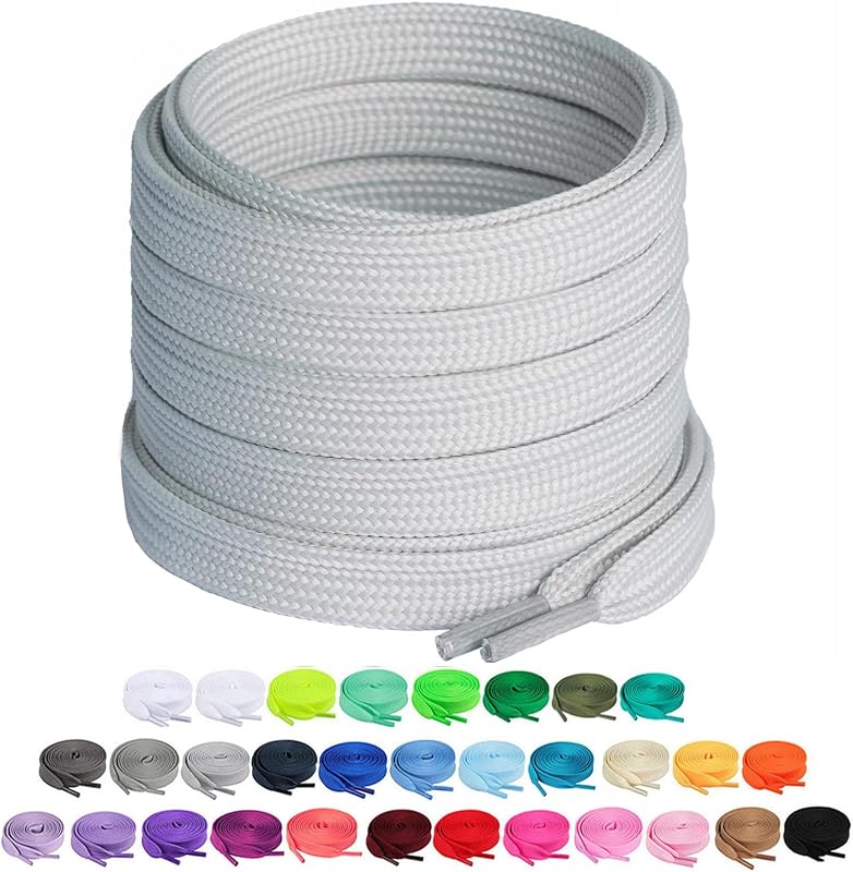 Booyckiy 2 pares de cordones planos de 2/5 pulgadas para zapatillas, 31 cordones de colores en 27"-72"