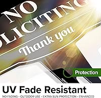 Vista 6 de Señal de No Solicitar para Casa, Señal de No Solicitar para Patio, 13"x13", Estacas Integradas Super Resistentes, Compuesto de Aluminio Libre